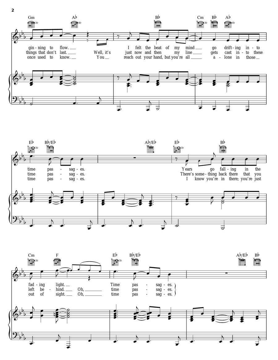 Time Passages Time Passages Piano, Vocal, Guitar scores gallery preview page 2