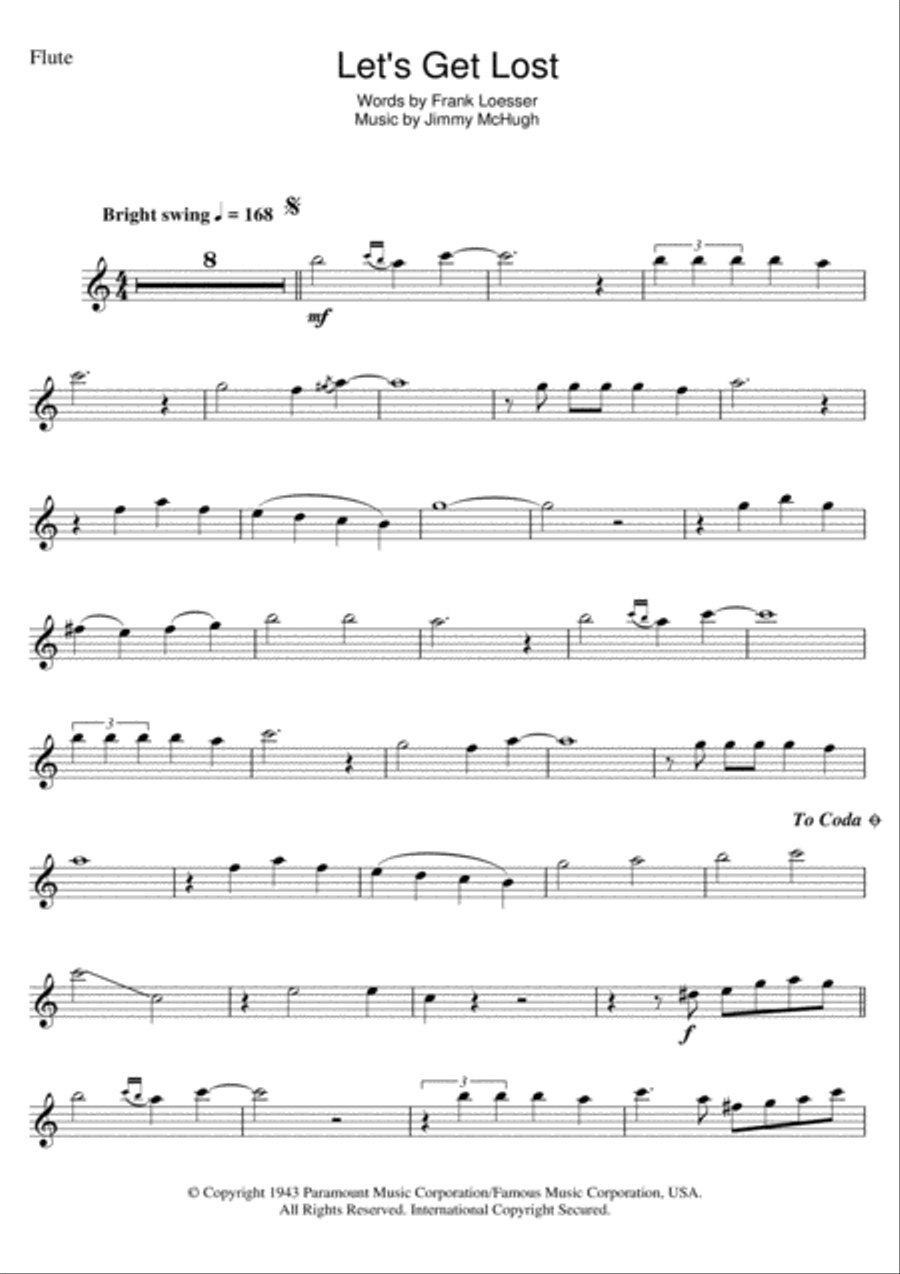 Let's Get Lost Flute Solo scores gallery preview page 1