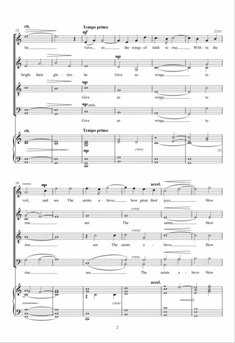 Give Us The Wings Of Faith 4-Part scores gallery preview page 2