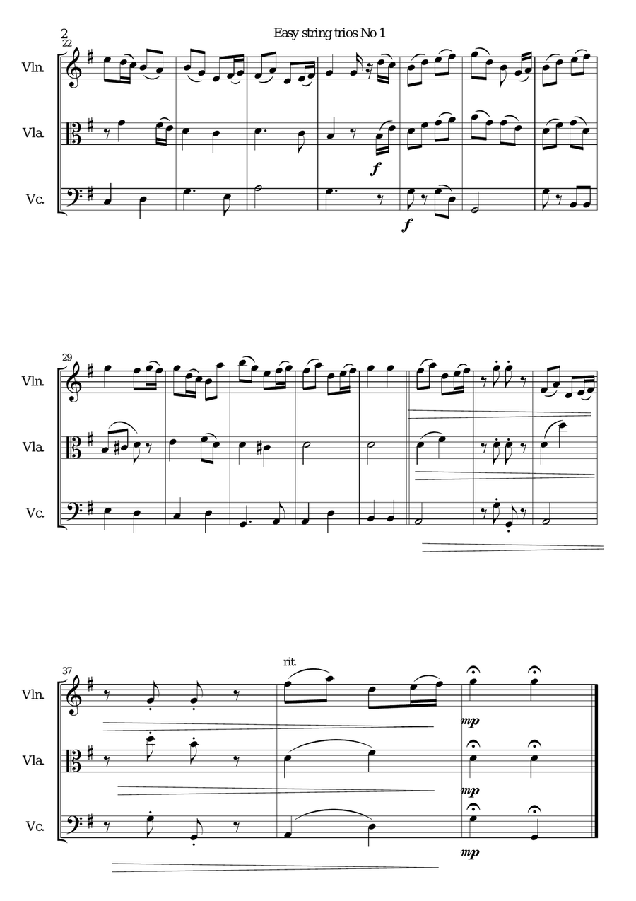 15 easy string trios String Trio scores gallery preview page 2