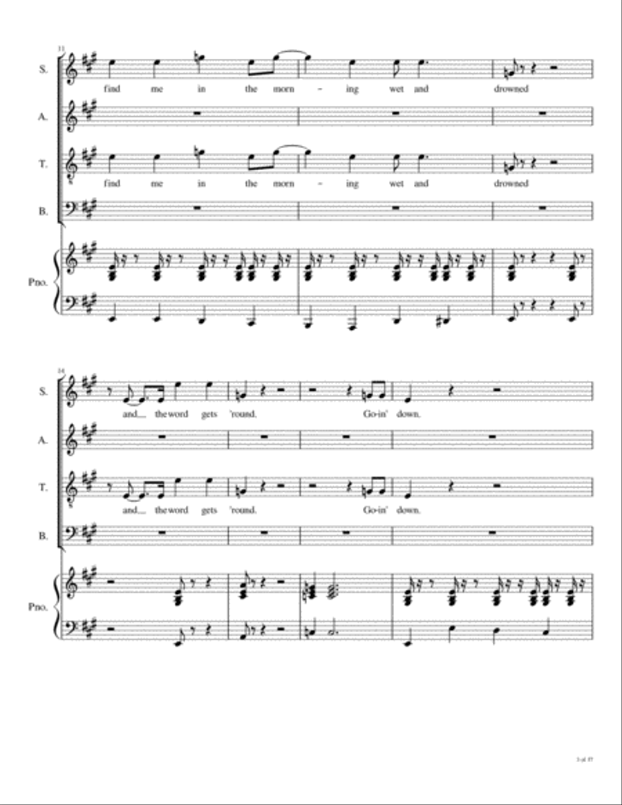 Goin' Down Goin' Down 4-Part scores gallery preview page 4