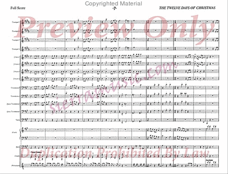 The Twelve Days Of Christmas Jazz Ensemble scores gallery preview page 8