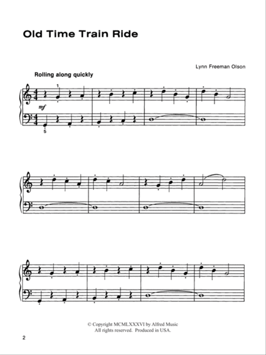 Old Time Train Ride Easy Piano scores gallery preview page 2