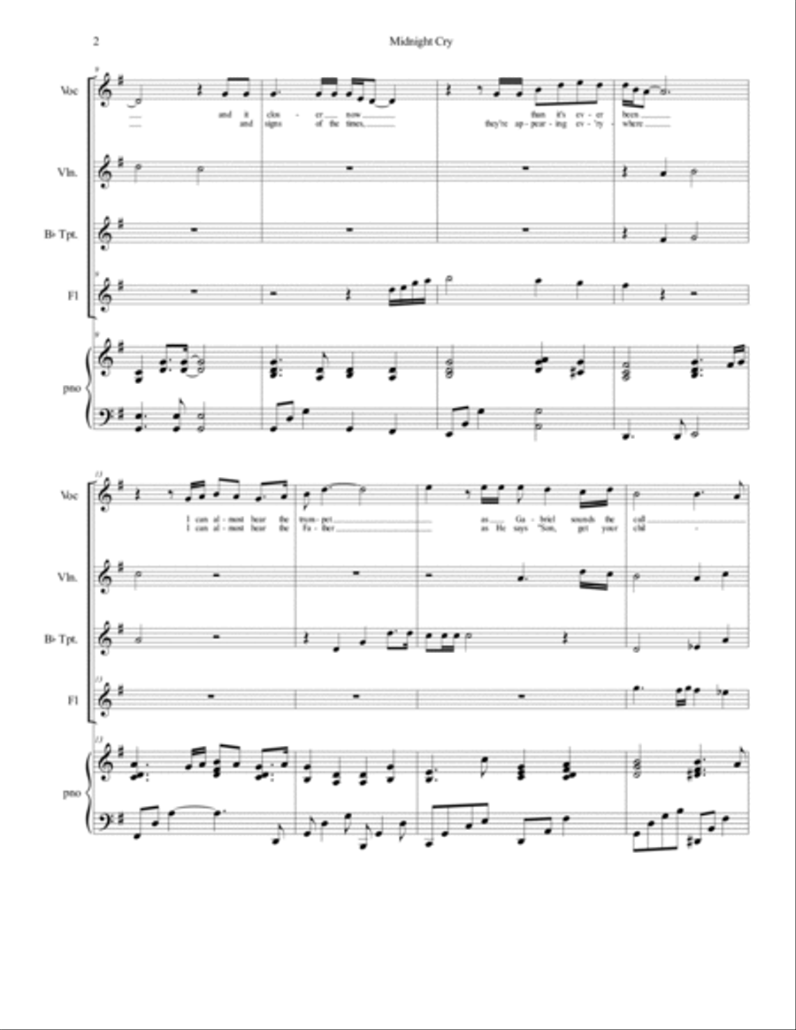 Midnight Cry Trumpet scores gallery preview page 2