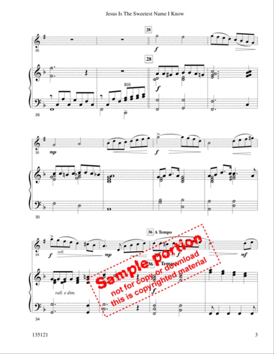 Jesus Is The Sweetest Name I Know Cornet scores gallery preview page 4