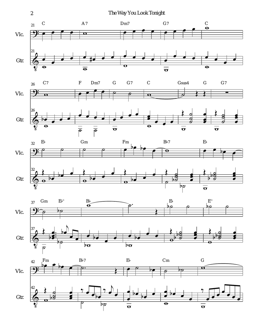 The Way You Look Tonight The Way You Look Tonight String Duet scores gallery preview page 2