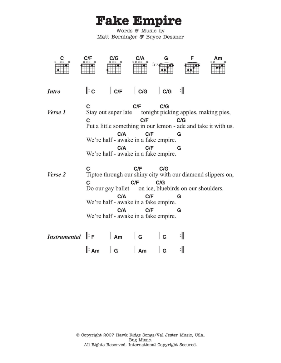 Fake Empire Acoustic Guitar scores gallery preview page 1