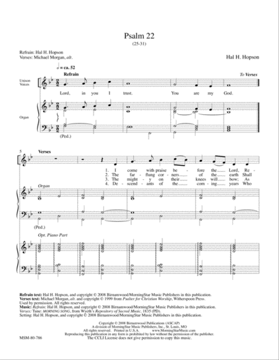 Psalm 22:25-31 4-Part scores gallery preview page 1