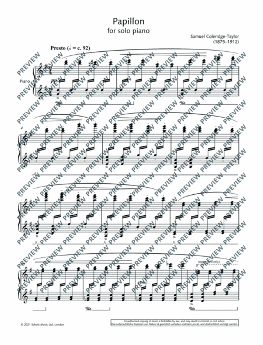 Papillon Piano Solo scores gallery preview page 4
