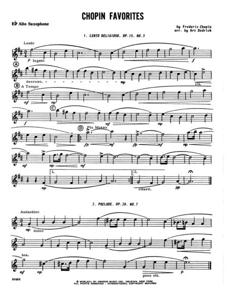 Chopin Favorites - Eb Alto Saxophone