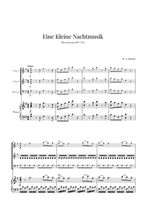 Book cover for Eine Kleine Nachtmusik for 2 Violins, Bassoon and Piano
