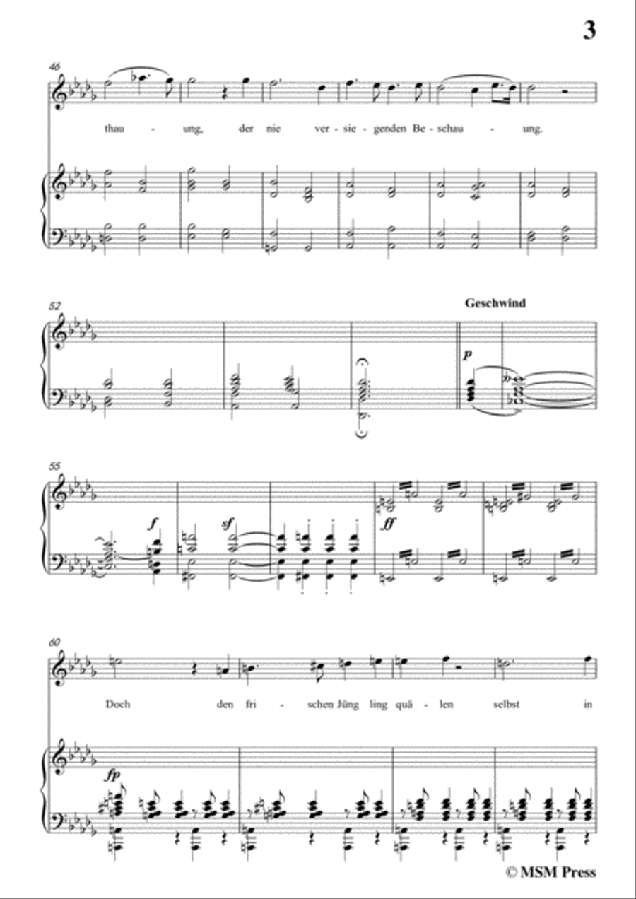 Schubert-Die Einsamkeit,in D flat Major,for Voice&Piano Voice scores gallery preview page 5