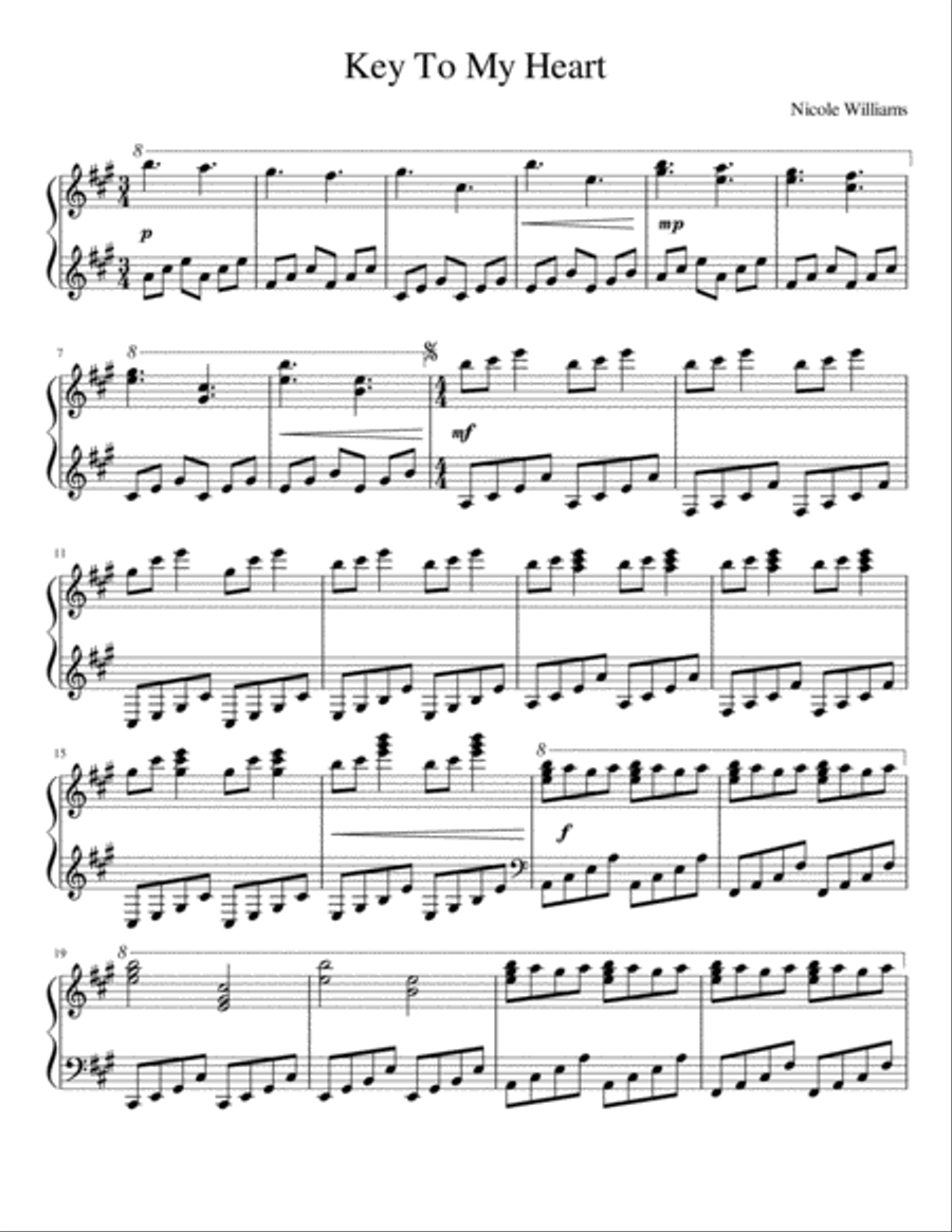 Key To My Heart Piano Solo scores gallery preview page 1