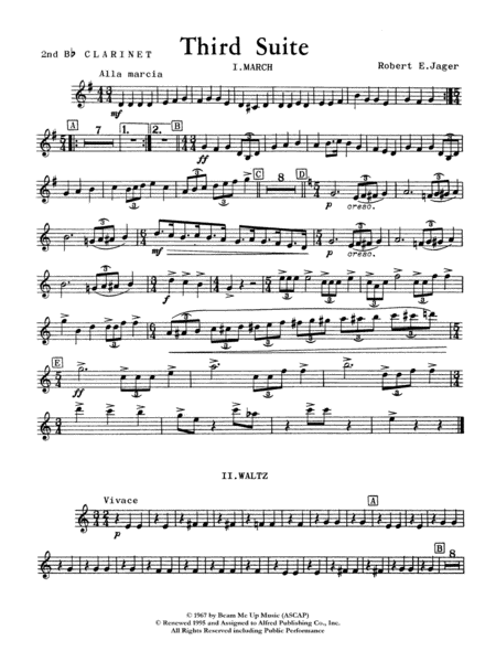 Third Suite (I. March, II. Waltz, III. Rondo): 2nd B-flat Clarinet