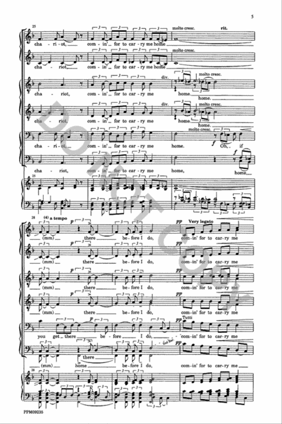 Swing Low Sweet Chariot A Cappella scores gallery preview page 6