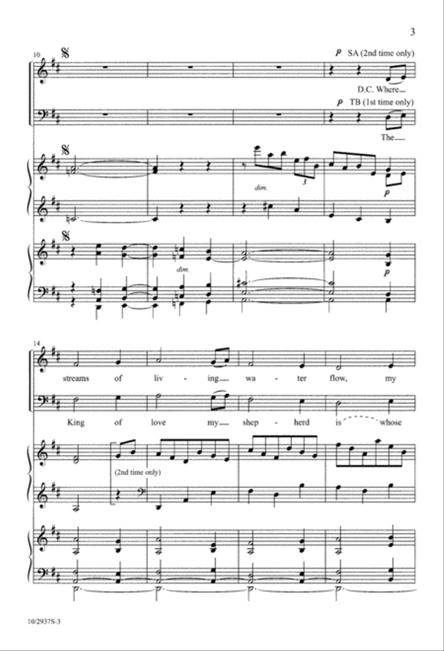 The King of Love My Shepherd Is 4-Part scores gallery preview page 3