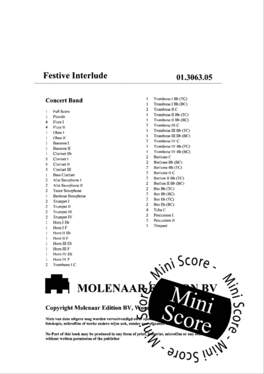 Festive Interlude Concert Band scores gallery preview page 4