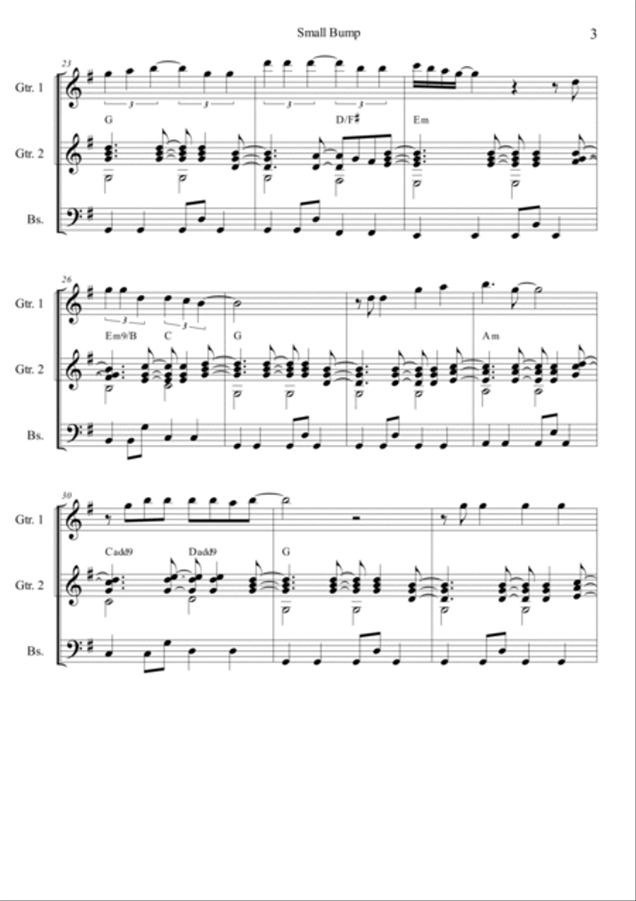 Small Bump Guitar Ensemble scores gallery preview page 3