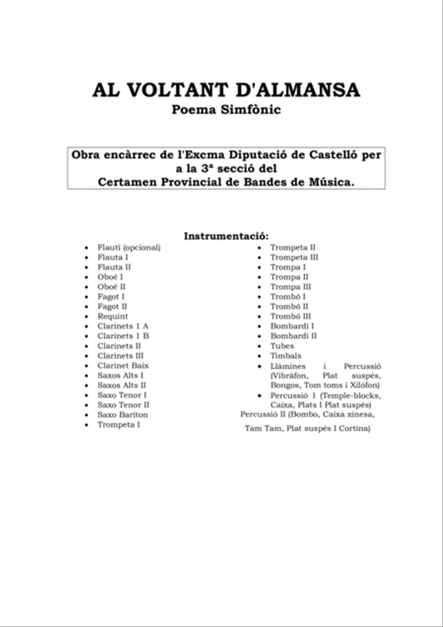 Al voltant d'Almansa Concert Band scores gallery preview page 2