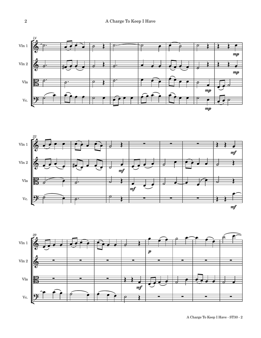 A Charge To Keep I Have String Quartet scores gallery preview page 5