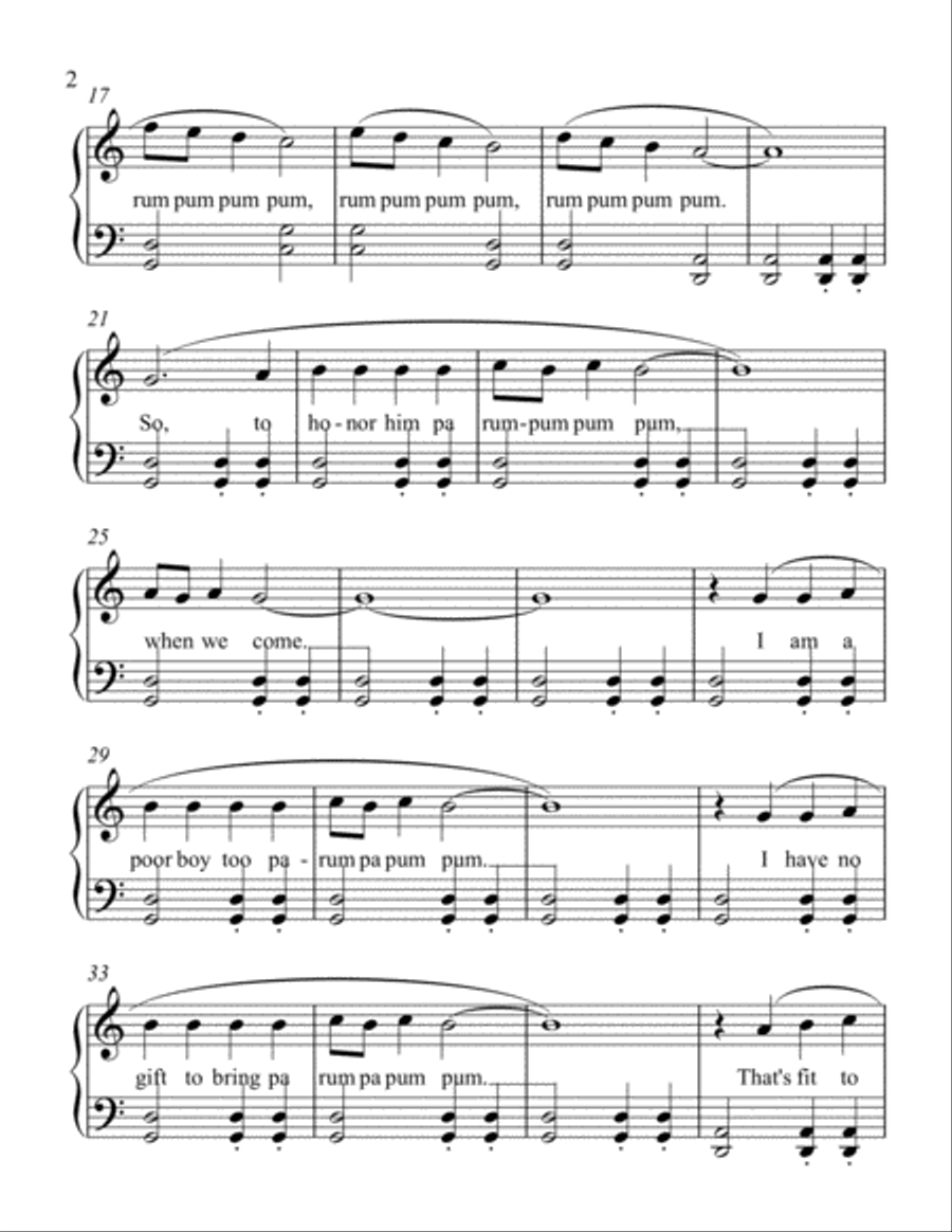 The Little Drummer Boy Voice scores gallery preview page 2