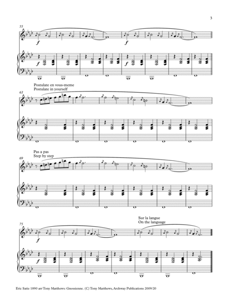 Erik Satie: Gnossienns (1890 Complete) for Treble Instrument and Piano image number null