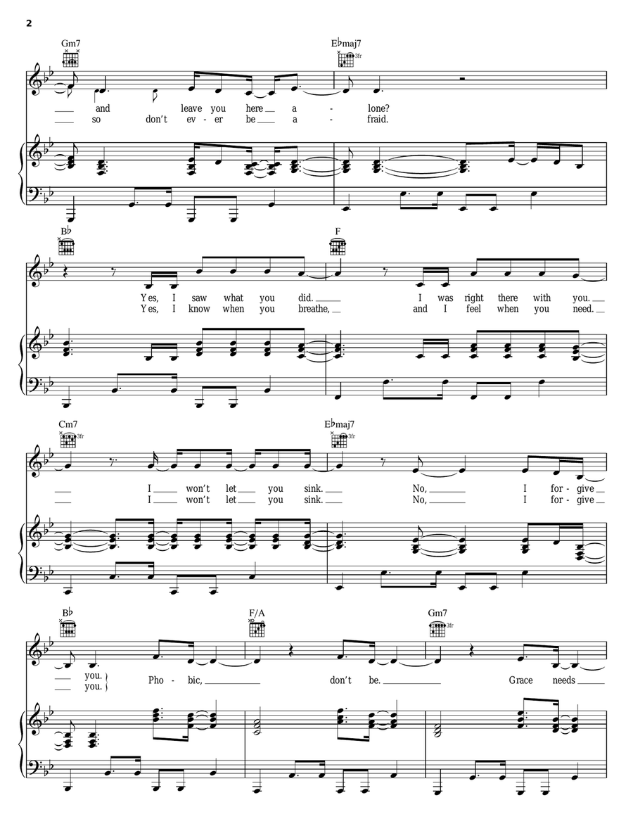Phobic Piano, Vocal, Guitar scores gallery preview page 2
