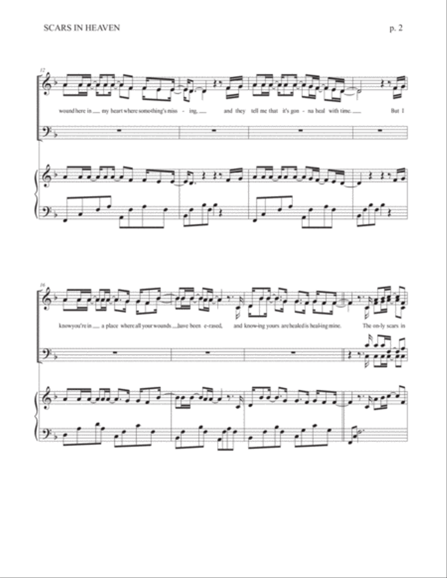 Scars In Heaven 4-Part scores gallery preview page 2