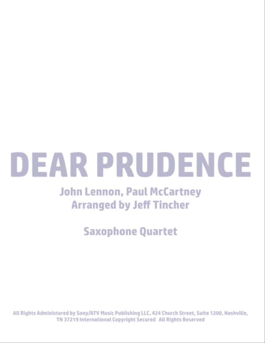 Dear Prudence Woodwind Quartet scores gallery preview page 1