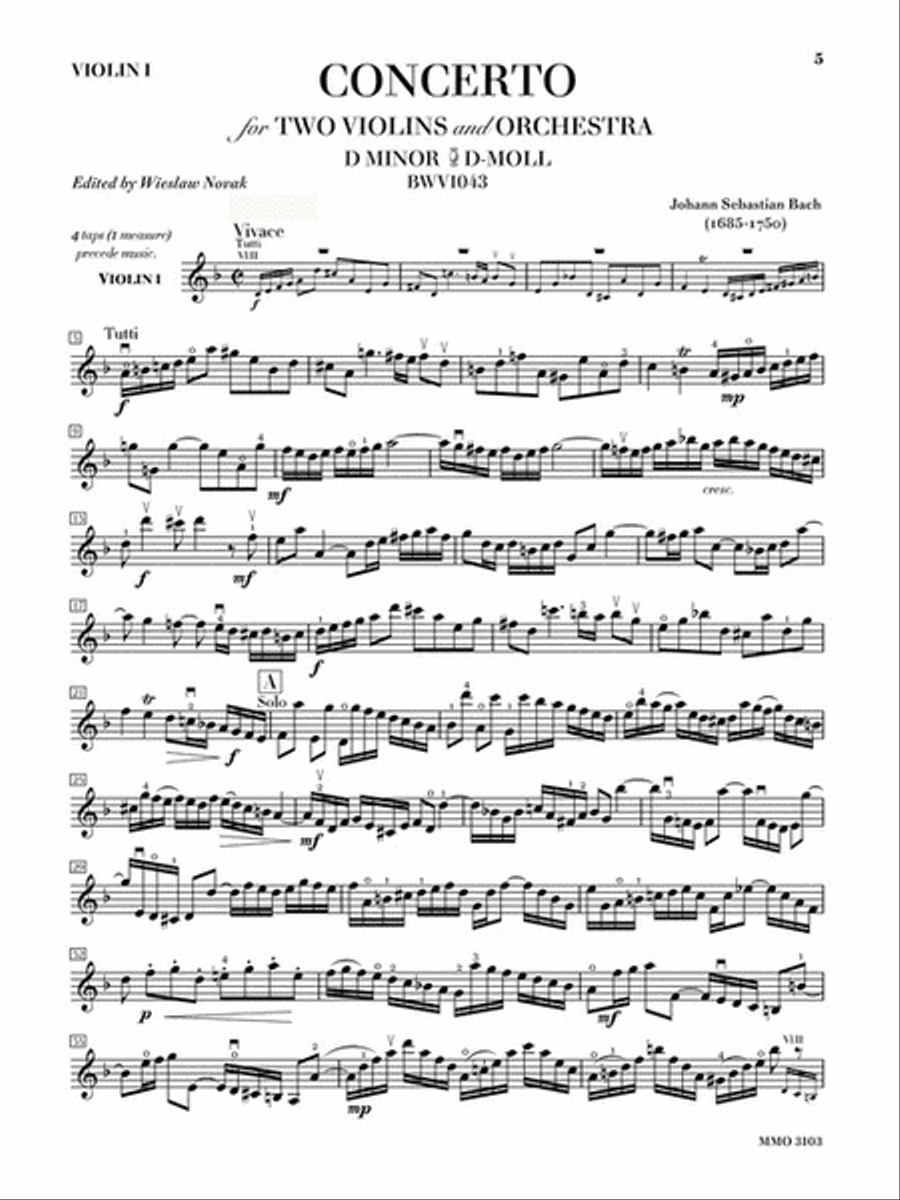J.S. Bach – “Double” Concerto in D Minor, BWV1043 Violin Solo scores gallery preview page 2