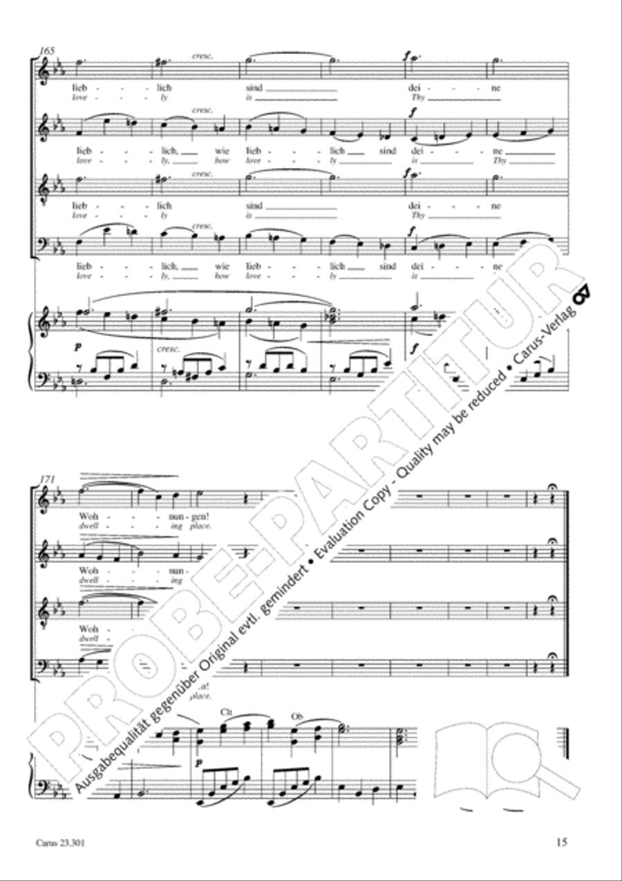 How beautiful is thy dwelling place (Wie lieblich sind deine Wohnungen) 4-Part scores gallery preview page 16