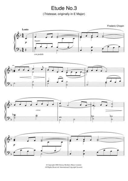 Etude in F Major, Op.10, No.3 (Tristesse) (originally E Major)