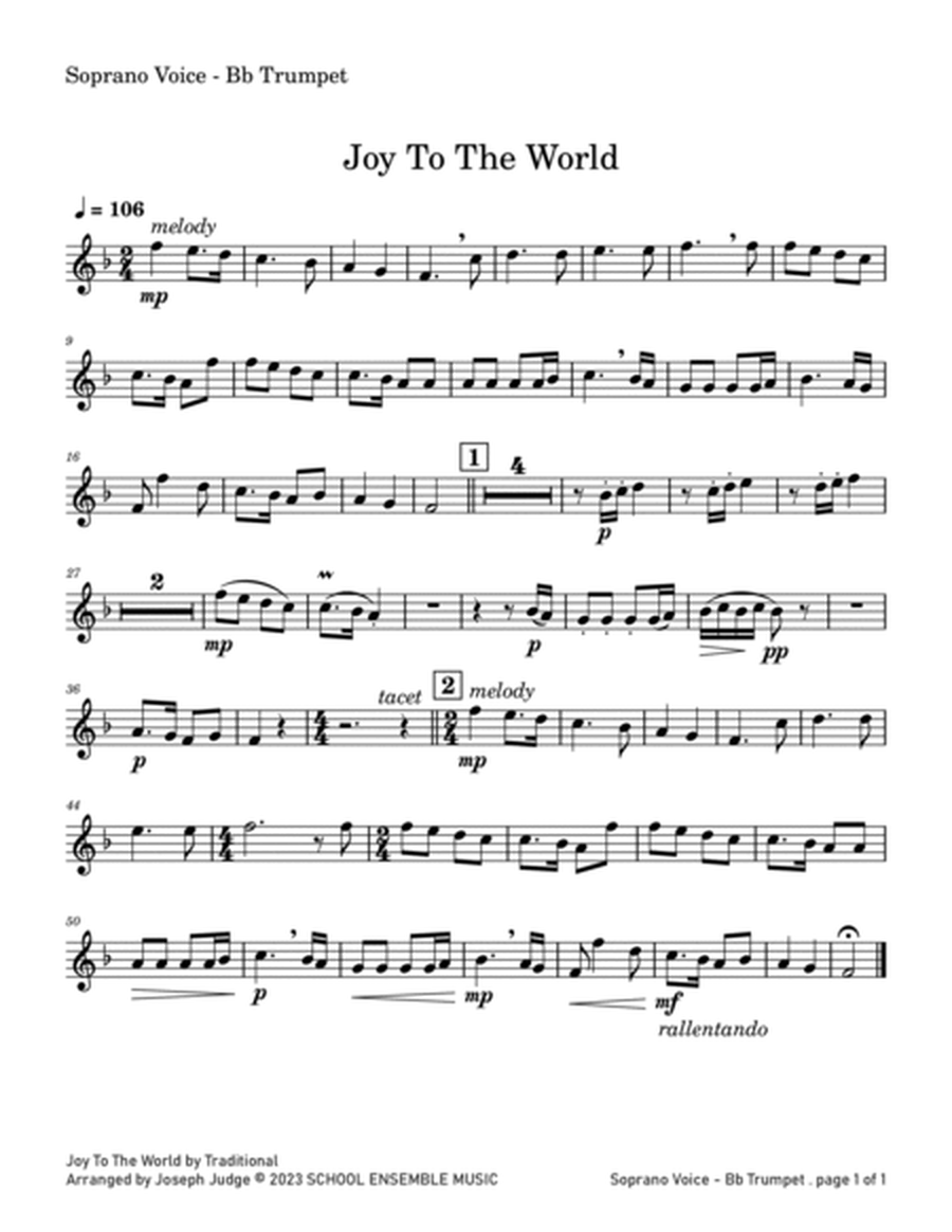 Joy To The World for Brass Quartet in Schools image number null