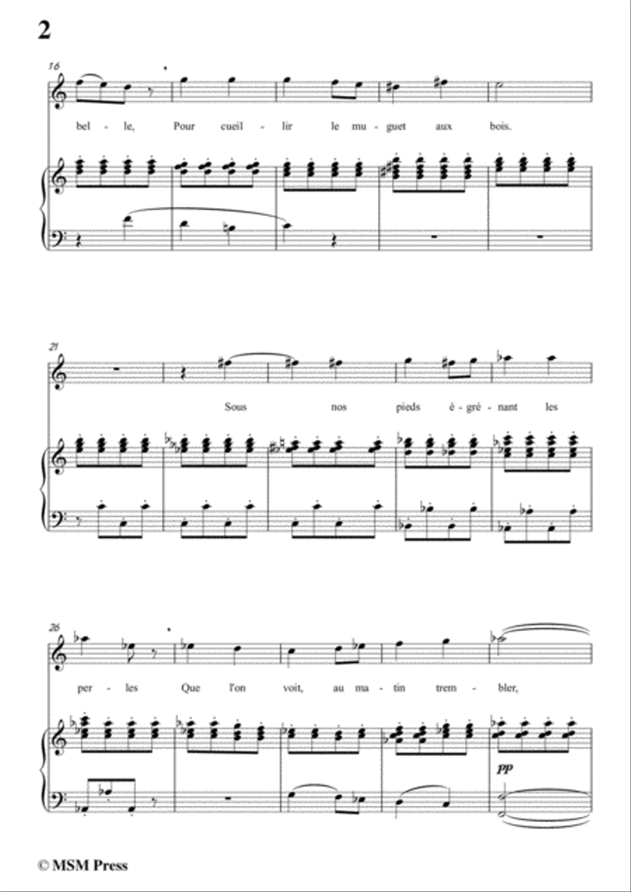 Berlioz-Villanelle in C Major,for voice and piano Voice Solo scores gallery preview page 4