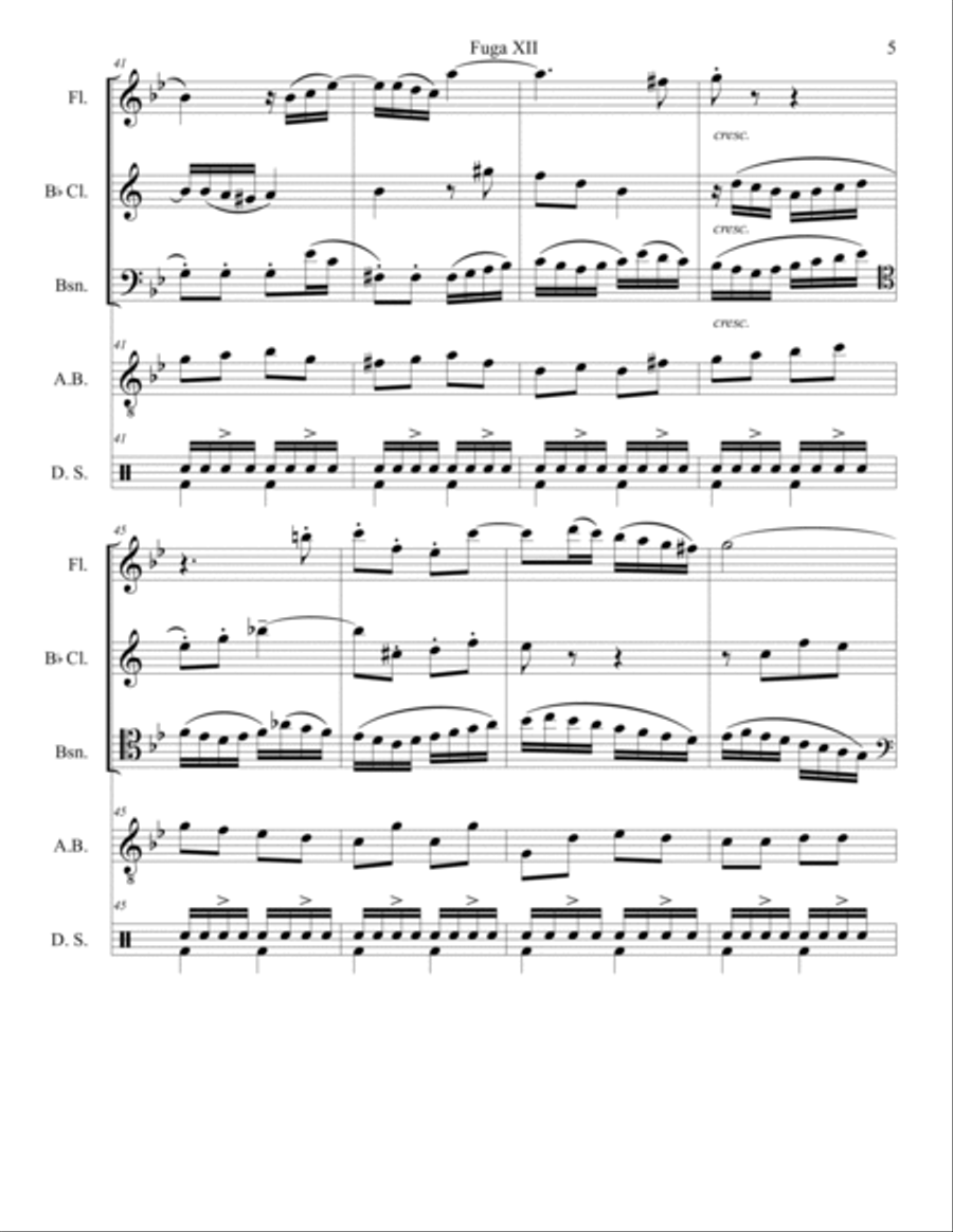 Fuga XII Well-tempered clavier book 1 Jazz Ensemble scores gallery preview page 5