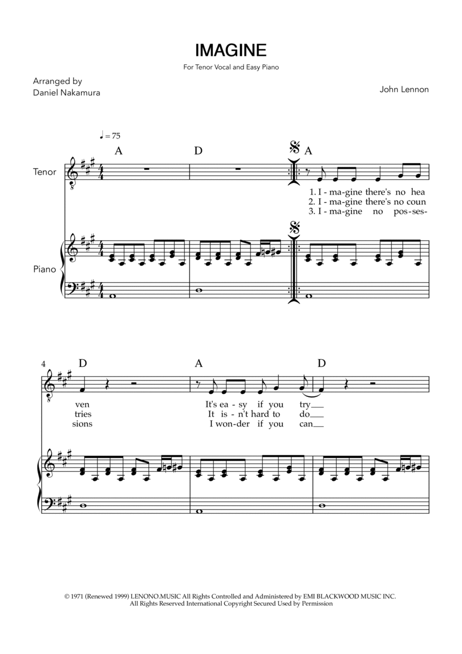 Imagine Voice scores gallery preview page 1