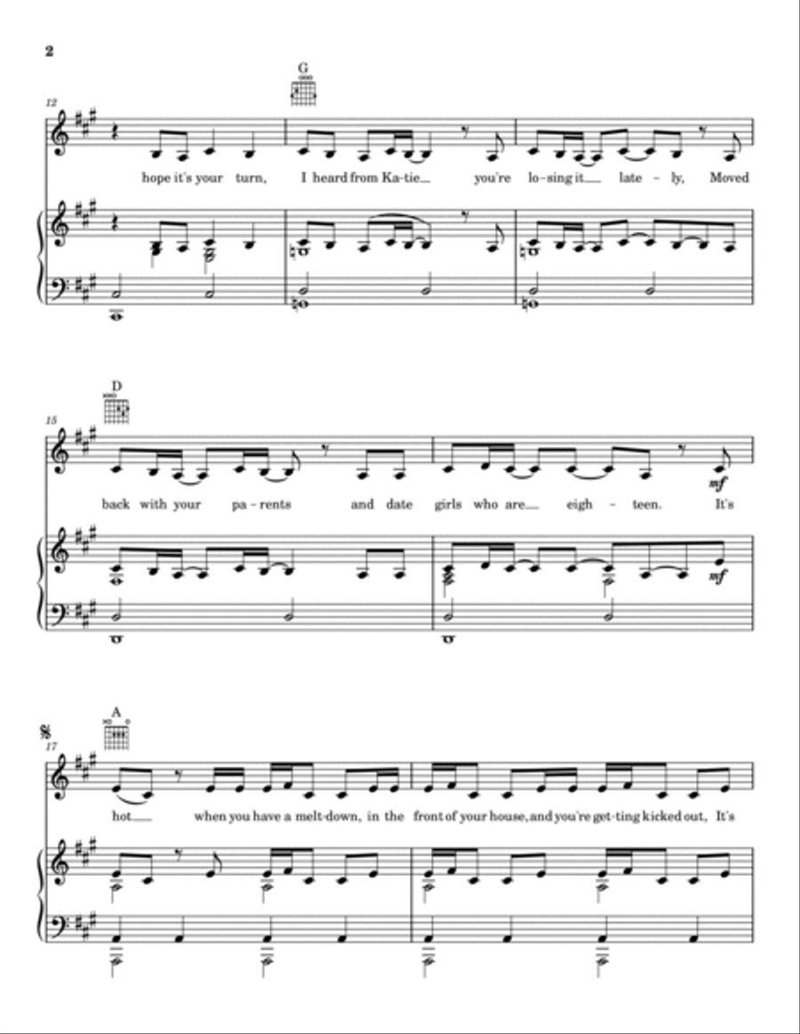 My Kink Is Karma Piano, Vocal, Guitar scores gallery preview page 2