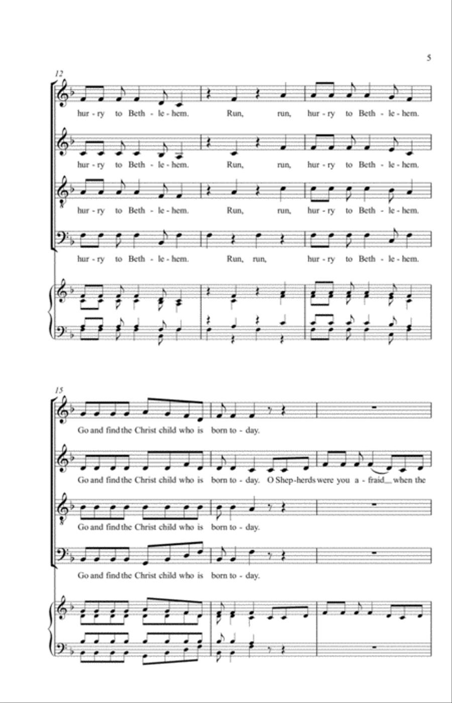 O Shepherds Run 4-Part scores gallery preview page 8