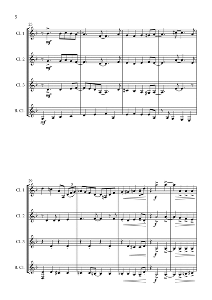Incy Wincy Spider (Itsy Bitsy Spider) - Jazz Arrangement for Clarinet Quartet image number null