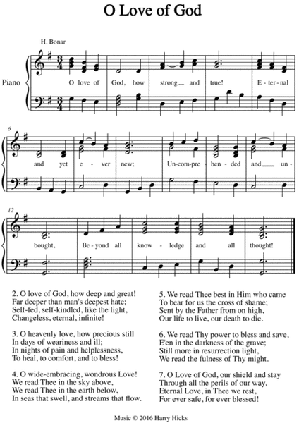 O love of God. A new tune to a wonderful old hymn.