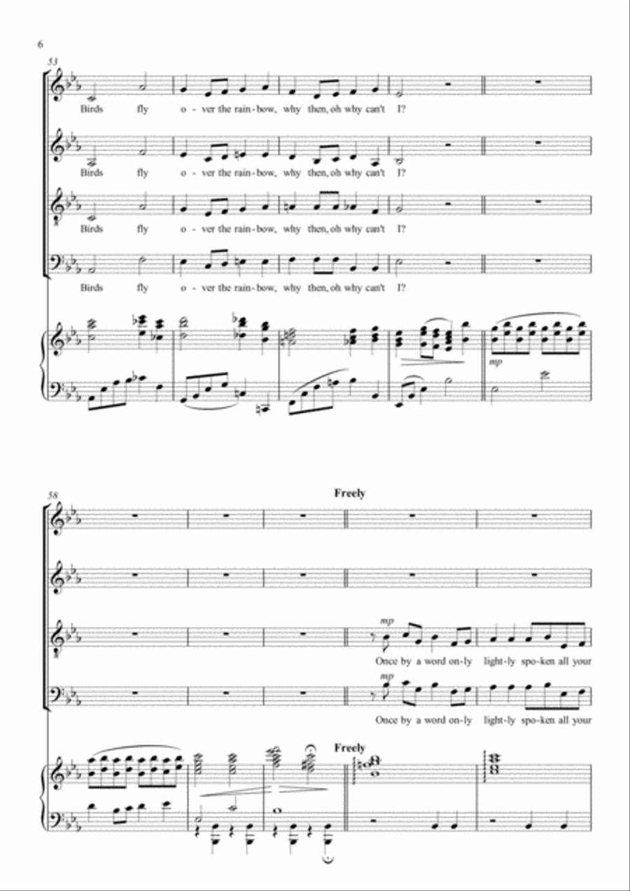 Over The Rainbow (from The Wizard Of Oz) 4-Part scores gallery preview page 6