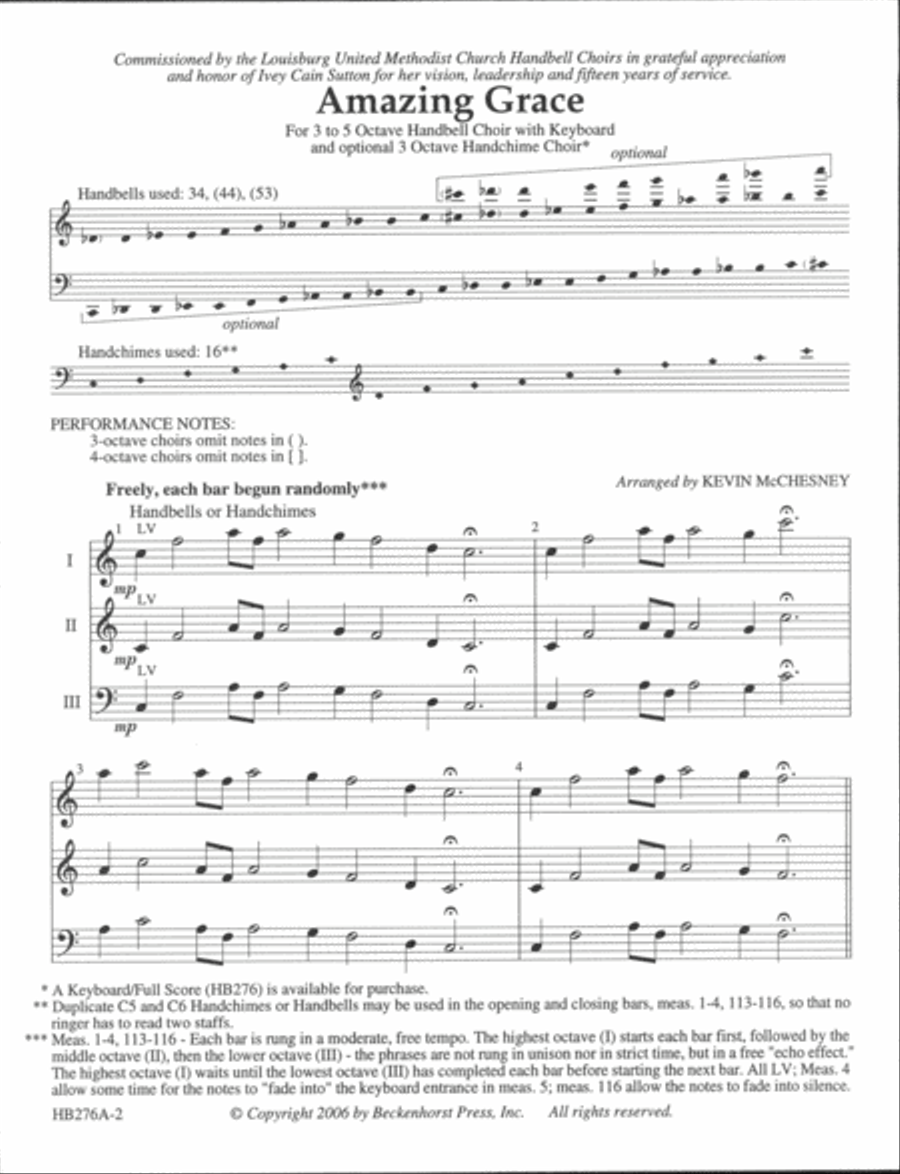 Amazing Grace - handbell part 5-Octaves scores gallery preview page 2