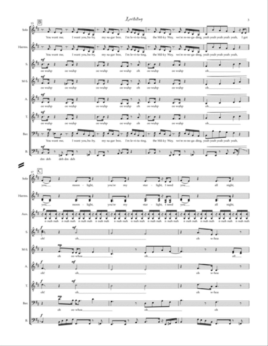 Levitating (feat. Dababy) Divisi scores gallery preview page 3