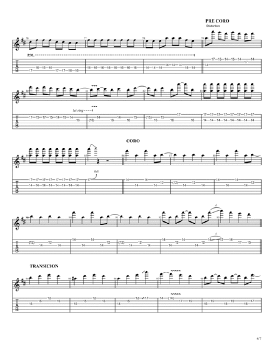 Happy Me Guitar Tablature scores gallery preview page 4