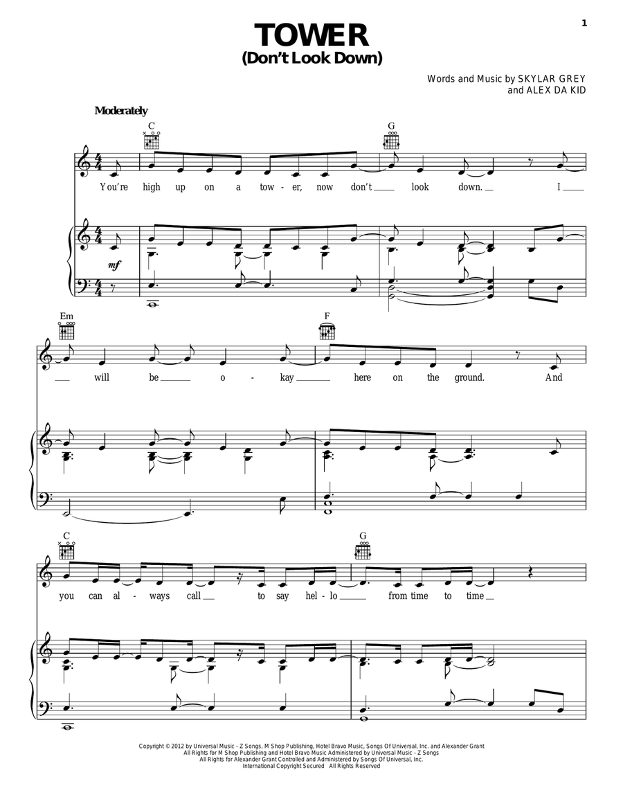 Tower (Don't Look Down) Acoustic Guitar scores gallery preview page 1