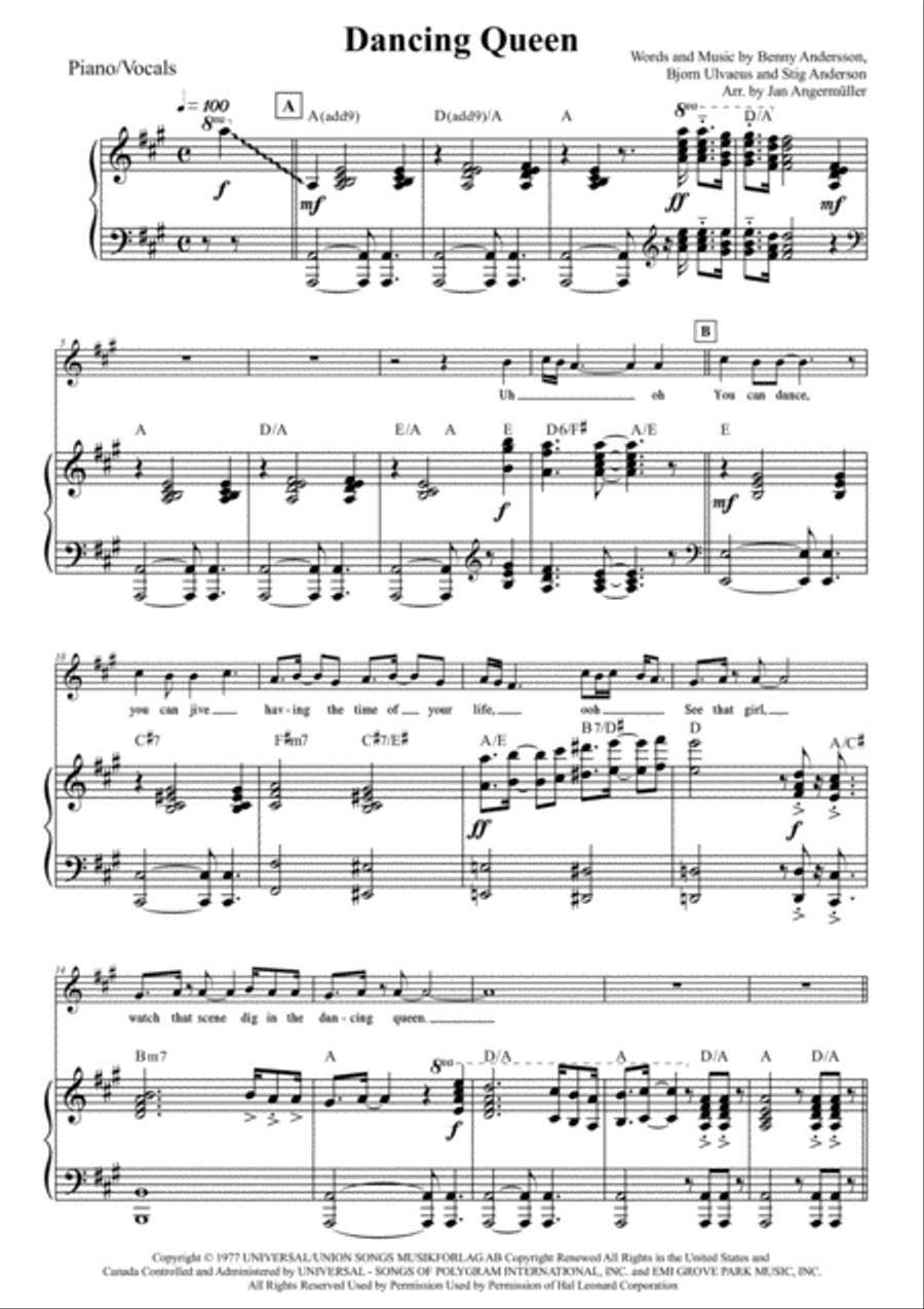 Dancing Queen Voice scores gallery preview page 1