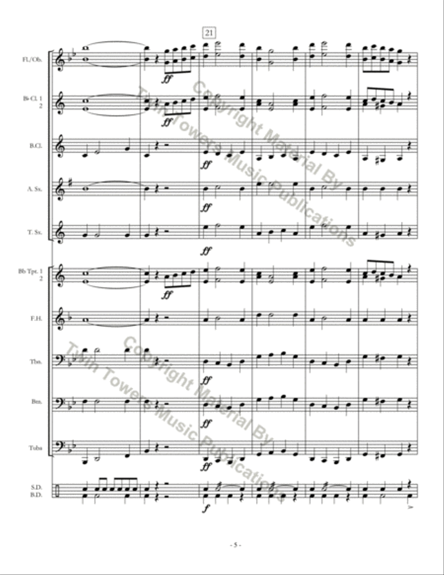 Pebblebrook March Pebblebrook March Concert Band scores gallery preview page 6