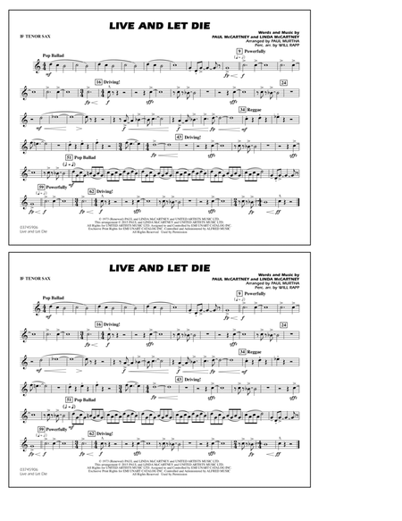 Live and Let Die - Bb Tenor Sax