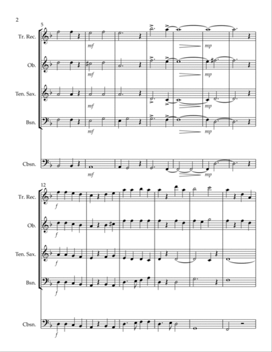 The War at Home (2022) Woodwind Quintet scores gallery preview page 2