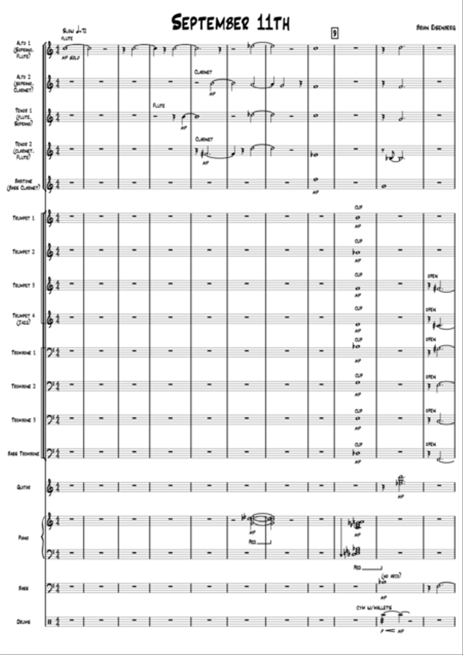 September 11th Jazz Ensemble scores gallery preview page 1